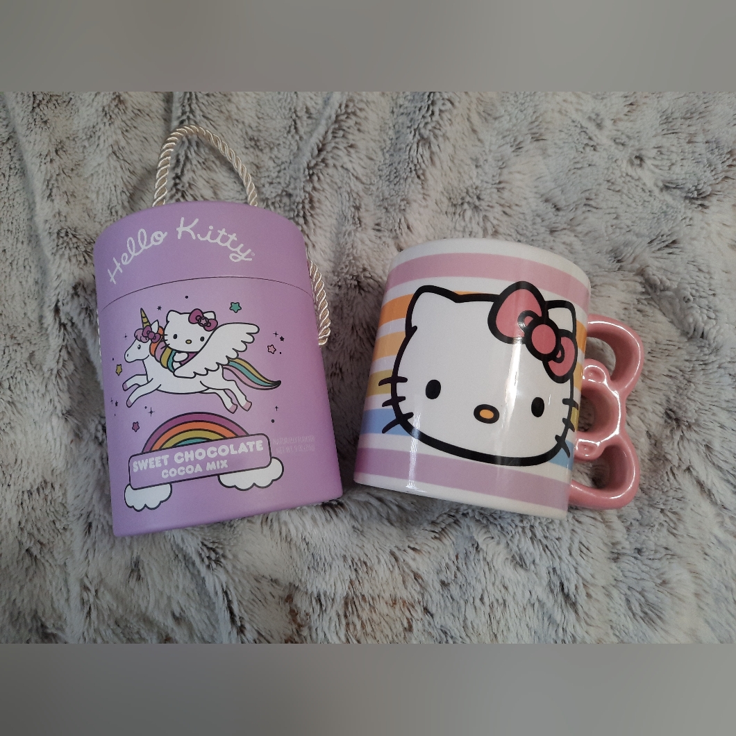 New Sanrio Hello Kitty Sweet Chocolate Cocoa Mix Plus 20oz Mug Set Of 2